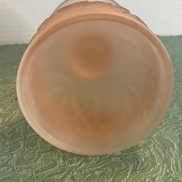 Vintage Indiana Glass Frosted Pink Cabbage Leaf Pedestal Glass Goblet - Picture 5 of 6